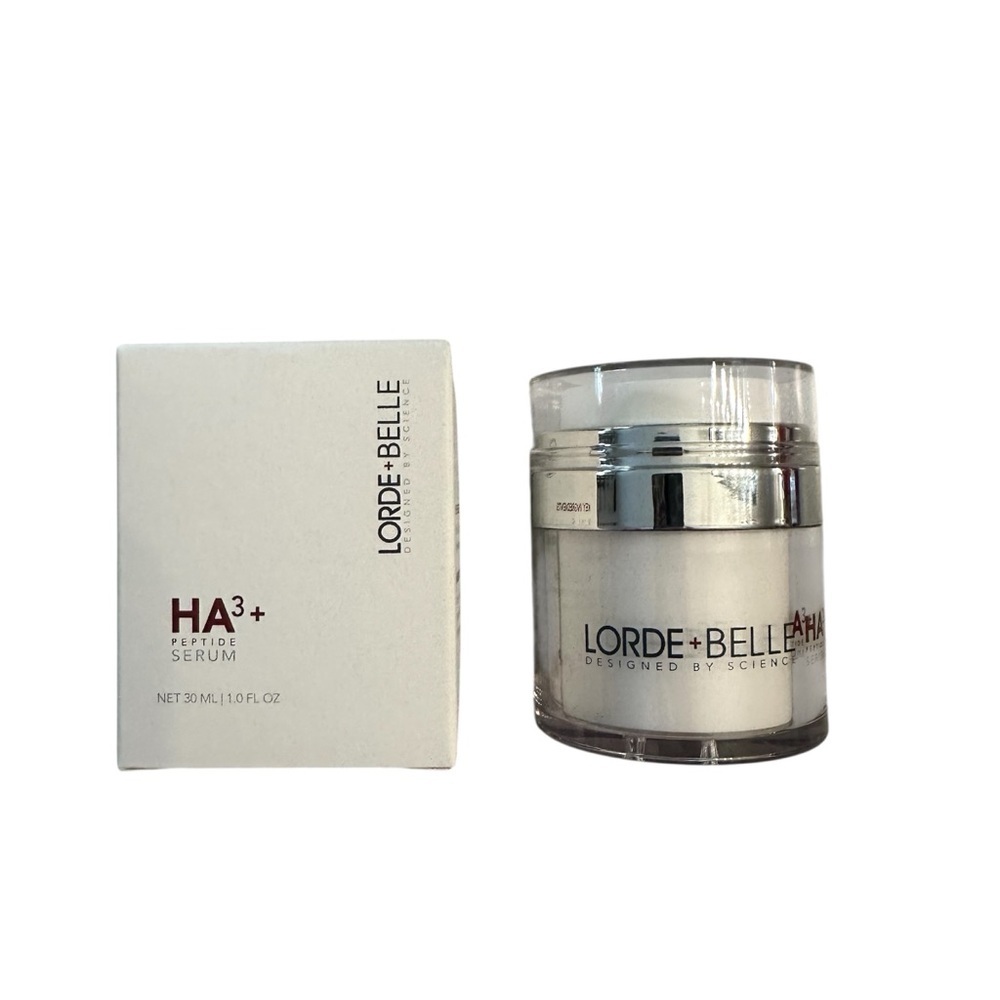 Lorde+Belle HA3+ Peptide Facial Serum w/ Press Top Dispense Lid 30 ML 1.0oz NWT